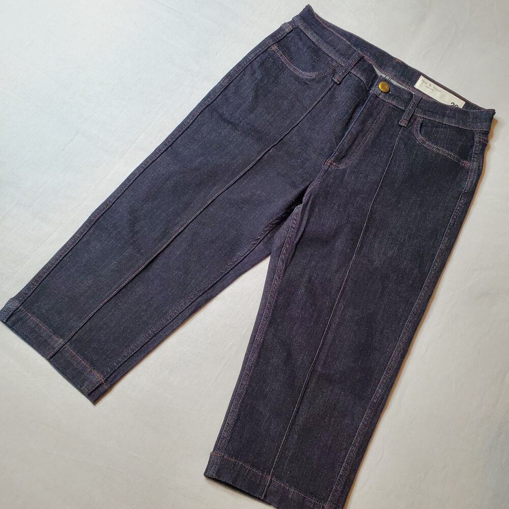 Rag & Bone Women Size 28 Flexi Kit Mid Rise Capri Jean Rinse Blue WDD25S1933FXRI